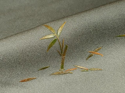 平和屋着物●漆工芸作家　金森一博　訪問着　笹竹文　暈し染め　金彩　正絹　逸品　DABF1247ud