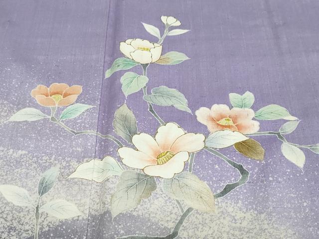 平和屋着物●訪問着　紬地　蔦の葉文　正絹　逸品　DABF1249ud