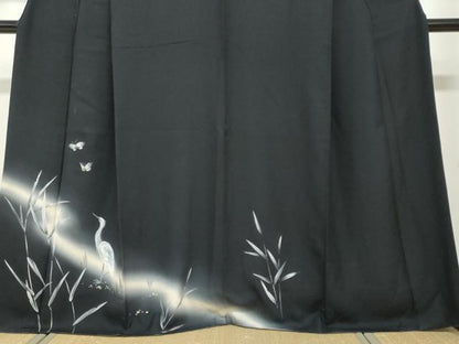 平和屋着物●訪問着　舞蝶文　鷺　暈し染め　金銀彩　さが美扱い　正絹　逸品　DABF1253ud