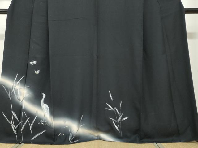平和屋着物●訪問着　舞蝶文　鷺　暈し染め　金銀彩　さが美扱い　正絹　逸品　DABF1253ud