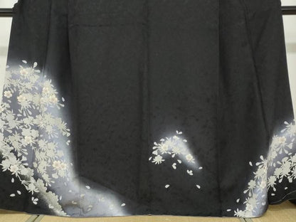 平和屋着物●訪問着　駒刺繍　舞桜文　暈し染め　正絹　逸品　DABF1260ud