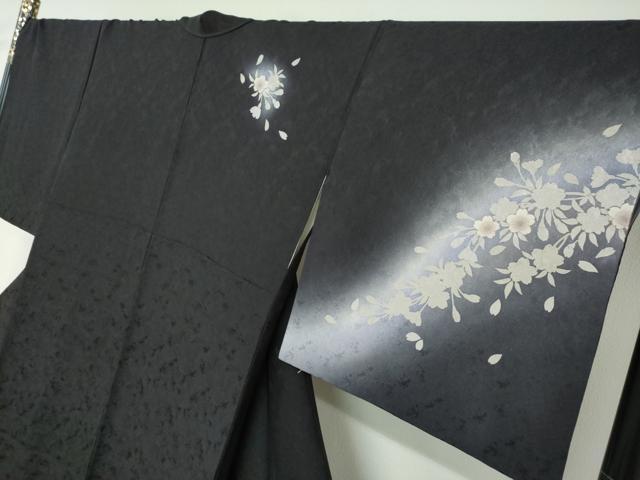 平和屋着物●訪問着　駒刺繍　舞桜文　暈し染め　正絹　逸品　DABF1260ud