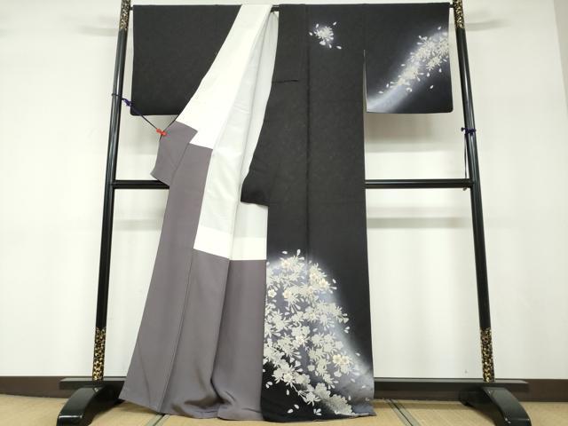 平和屋着物●訪問着　駒刺繍　舞桜文　暈し染め　正絹　逸品　DABF1260ud