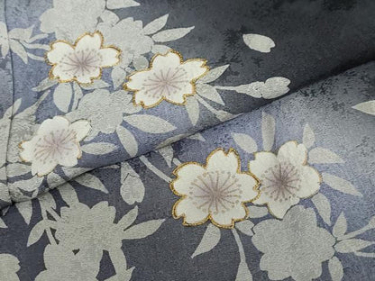 平和屋着物●訪問着　駒刺繍　舞桜文　暈し染め　正絹　逸品　DABF1260ud