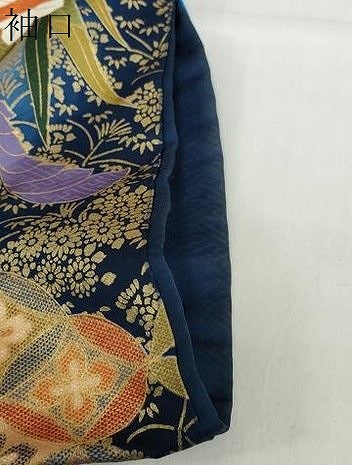平和屋着物●豪華振袖　鳳凰草花文　暈し染め　金彩　正絹　逸品　DABF1264ud