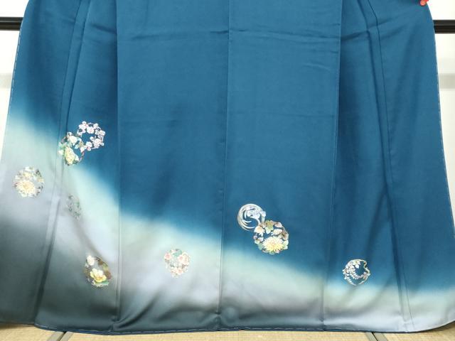 平和屋着物●訪問着　草花丸文　暈し染め　金銀彩　さが美扱い　正絹　逸品　未使用　DABF1266ud