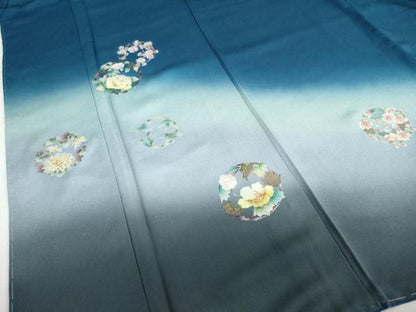 平和屋着物●訪問着　草花丸文　暈し染め　金銀彩　さが美扱い　正絹　逸品　未使用　DABF1266ud