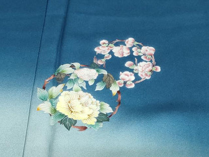 平和屋着物●訪問着　草花丸文　暈し染め　金銀彩　さが美扱い　正絹　逸品　未使用　DABF1266ud