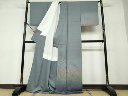平和屋着物●中国三大刺繍　汕頭刺繍　スワトウ刺繍　訪問着　流水貝桶花文　暈し染め　金糸　正絹　逸品　DABF1268ud