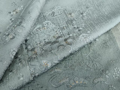 平和屋着物●中国三大刺繍　汕頭刺繍　スワトウ刺繍　訪問着　流水貝桶花文　暈し染め　金糸　正絹　逸品　DABF1268ud