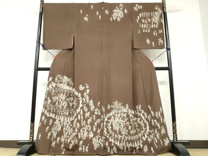 平和屋着物●訪問着　大名行列　正絹　逸品　DABF1269ud