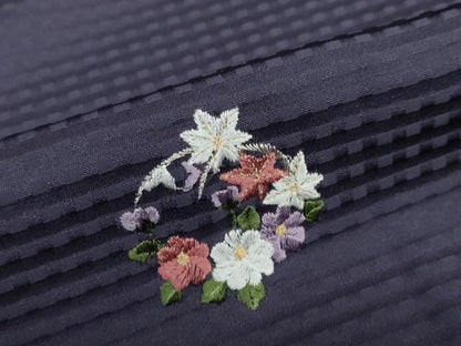 平和屋着物●上質な小紋　総刺繍　草花丸文　金糸　正絹　逸品　未使用　DABF1274ud