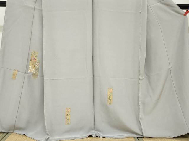 平和屋着物●訪問着　総刺繍　短冊草花文　金糸　仮絵羽　正絹　逸品　未使用　DABF1278ud