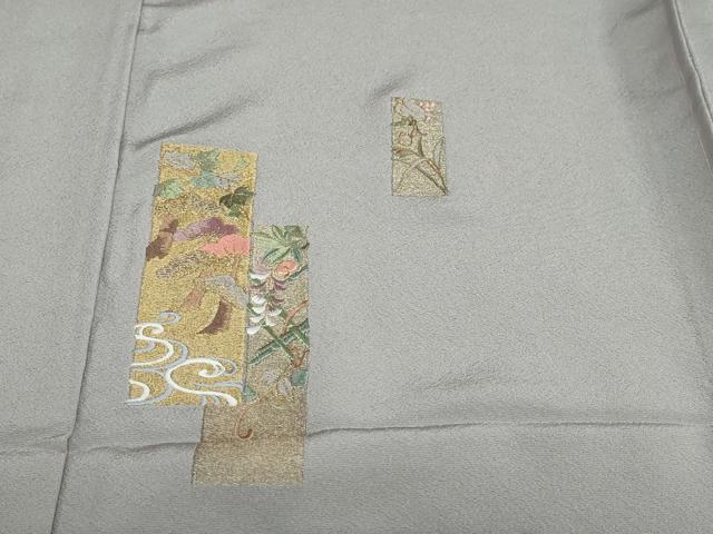 平和屋着物●訪問着　総刺繍　短冊草花文　金糸　仮絵羽　正絹　逸品　未使用　DABF1278ud