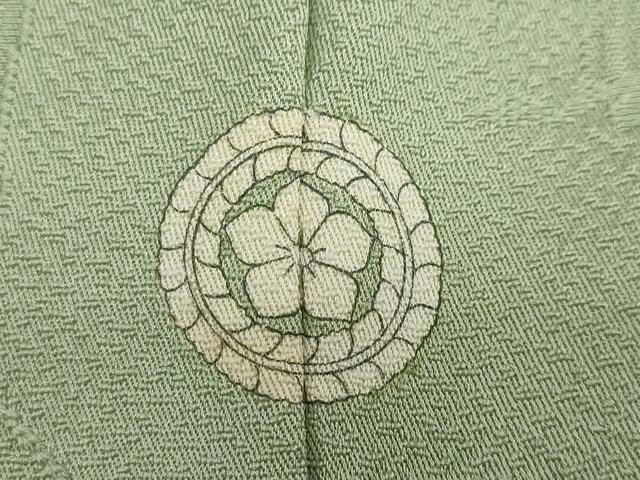 平和屋着物●上質な色無地　風景草花地紋　若芽色　さが美扱い　正絹　逸品　未使用　DABF1280ud