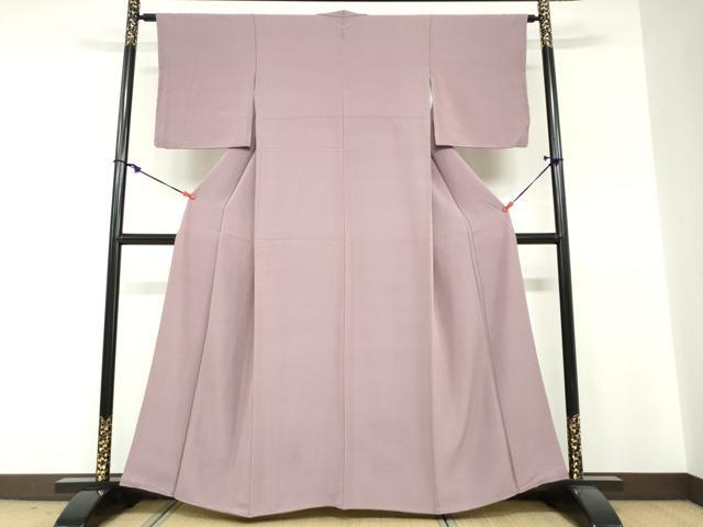 平和屋着物●上質な色無地　葡萄鼠色　正絹　逸品　DABF1281ud