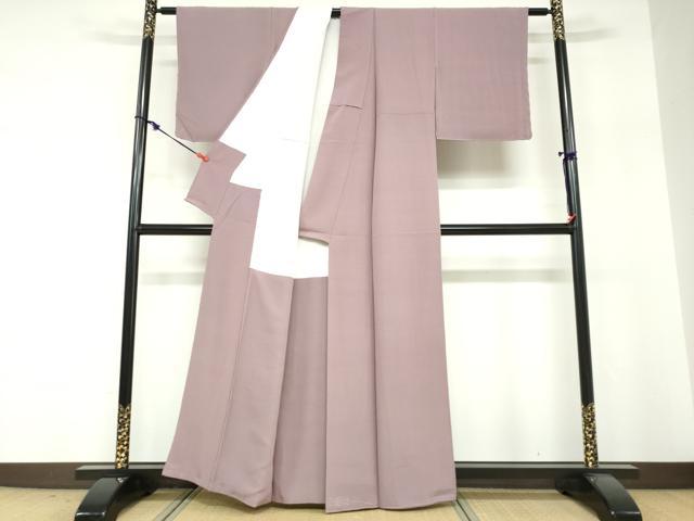 平和屋着物●上質な色無地　葡萄鼠色　正絹　逸品　DABF1281ud