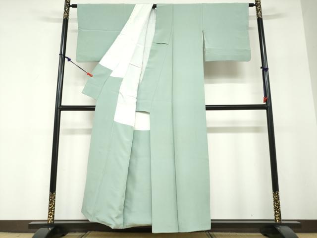 平和屋着物●上質な色無地　裏葉柳色　正絹　逸品　DABF1284ud