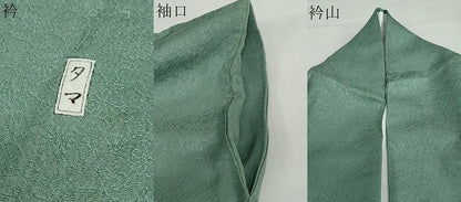 平和屋着物●上質な色無地　花唐草地紋　薄青色　正絹　逸品　DABF1285ud