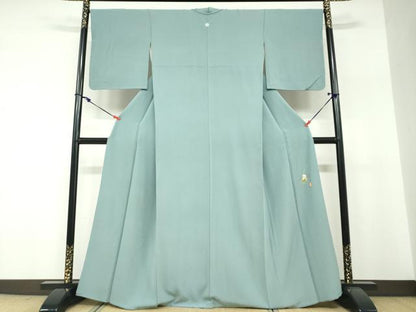 平和屋着物●本草木染作家　瑞鳳　色無地　勿忘草色　正絹　逸品　DABF1290ud