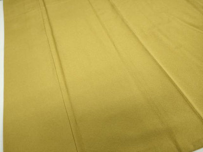 平和屋着物●上質な色無地　芥子色　正絹　逸品　DABF1292ud