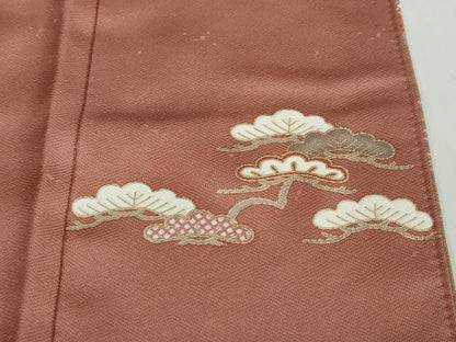 平和屋着物●訪問着　流水草花文　暈し染め　金彩　正絹　逸品　DABF1295ud