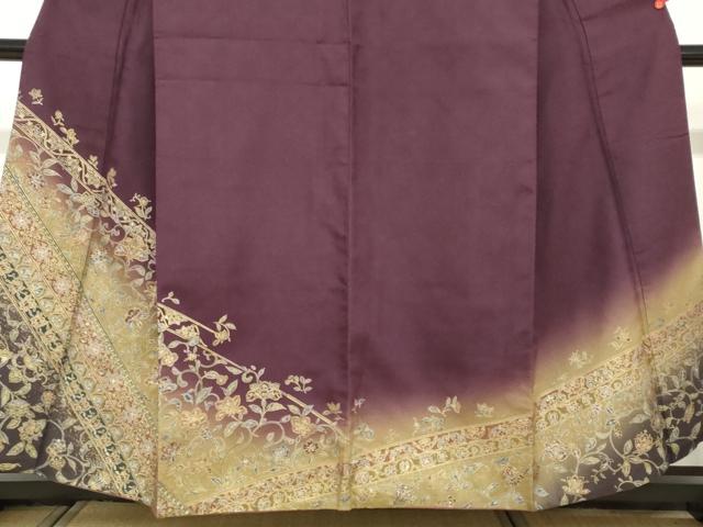 平和屋着物●訪問着　洋花文　暈し染め　金彩　正絹　逸品　DABF1296ud