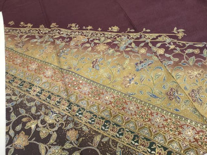 平和屋着物●訪問着　洋花文　暈し染め　金彩　正絹　逸品　DABF1296ud