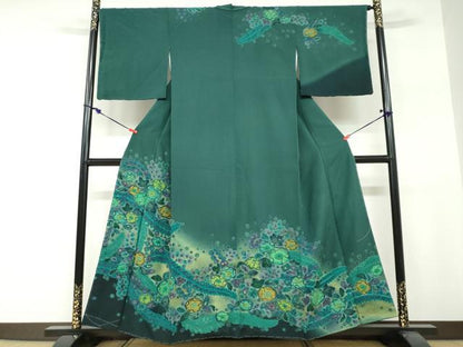 平和屋着物●訪問着　辻が花　暈し染め　金彩　正絹　逸品　未使用　DABF1304ud