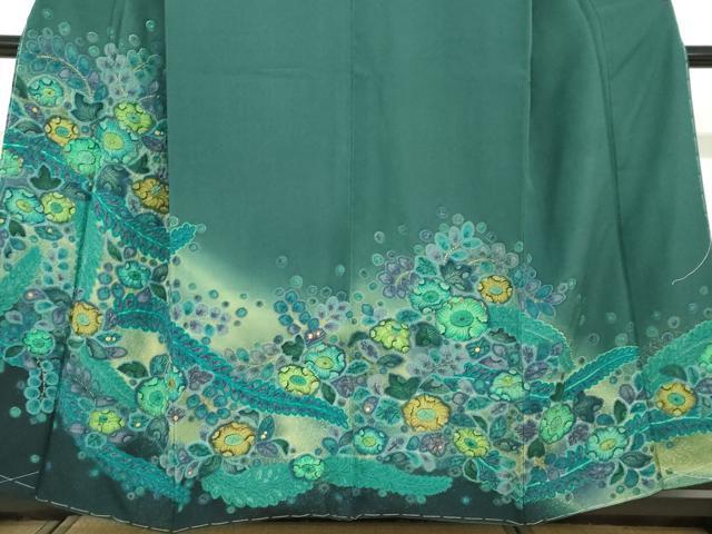 平和屋着物●訪問着　辻が花　暈し染め　金彩　正絹　逸品　未使用　DABF1304ud