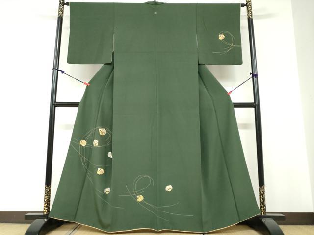 平和屋着物●訪問着　刺繍　草花文　金彩　正絹　逸品　DABF1305ud