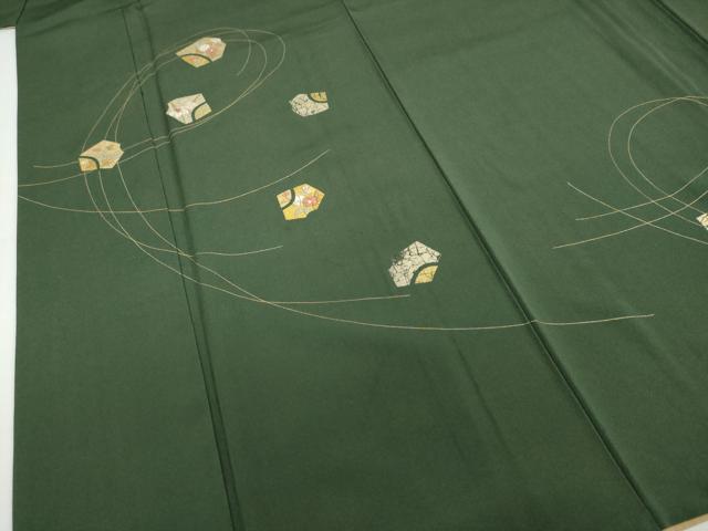 平和屋着物●訪問着　刺繍　草花文　金彩　正絹　逸品　DABF1305ud