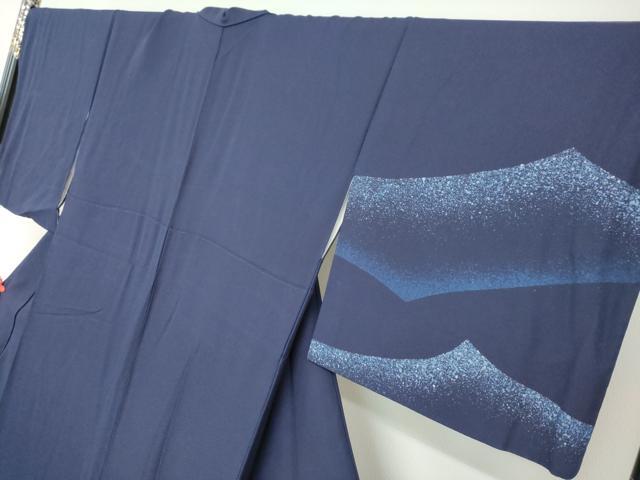 平和屋着物●藍染工房・こんや　全国阿波藍染染織作家協会会員　松本輝夫　訪問着　抽象文様　正絹　逸品　DABF1307ud