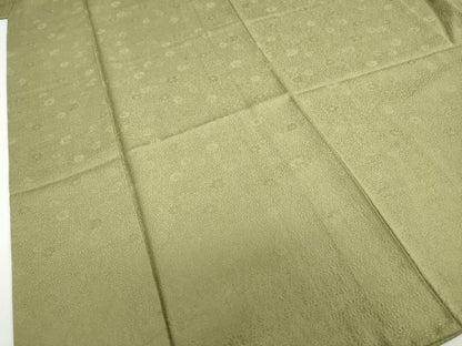 平和屋着物●上質な色無地　花尽くし地紋　海松色　ますいわ屋扱い　正絹　逸品　DABF1311ud
