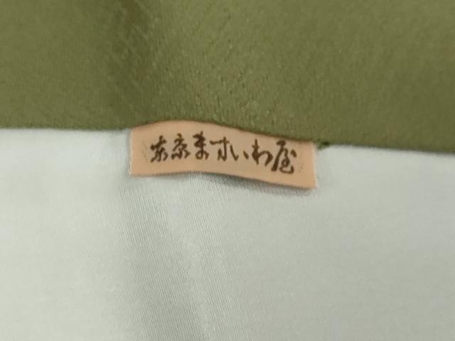 平和屋着物●上質な色無地　花尽くし地紋　海松色　ますいわ屋扱い　正絹　逸品　DABF1311ud