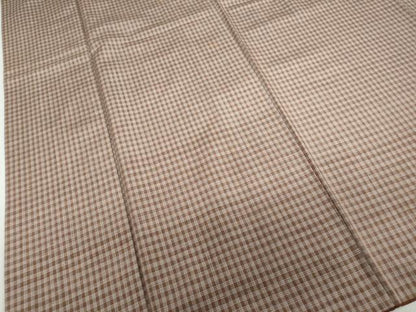 平和屋着物●上質な紬　格子文　正絹　逸品　DABF1317ud