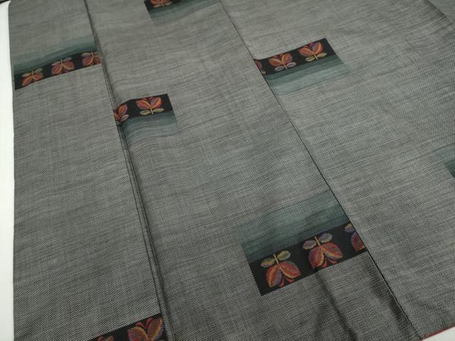 平和屋着物●本場大島紬　9マルキ　横段草花文　証紙付き　大山謹製　正絹　逸品　DABF1318ud