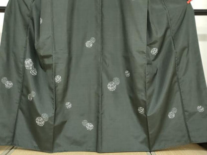 平和屋着物●訪問着　紬地　手毬文　正絹　逸品　DABF1321ud