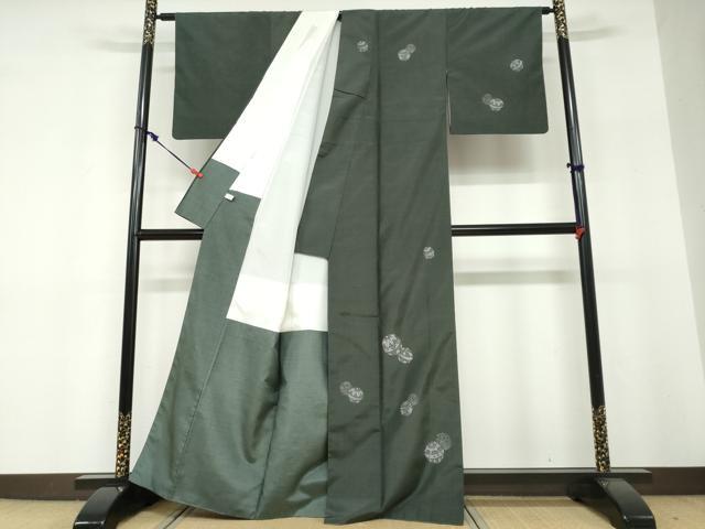 平和屋着物●訪問着　紬地　手毬文　正絹　逸品　DABF1321ud