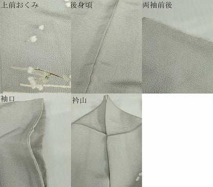 平和屋着物●訪問着　枝花文　鬼しぼ縮緬　高島屋扱い　正絹　逸品　DABF1322ud