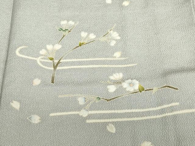 平和屋着物●訪問着　枝花文　鬼しぼ縮緬　高島屋扱い　正絹　逸品　DABF1322ud