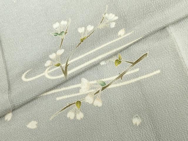 平和屋着物●訪問着　枝花文　鬼しぼ縮緬　高島屋扱い　正絹　逸品　DABF1322ud