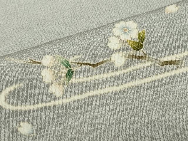 平和屋着物●訪問着　枝花文　鬼しぼ縮緬　高島屋扱い　正絹　逸品　DABF1322ud