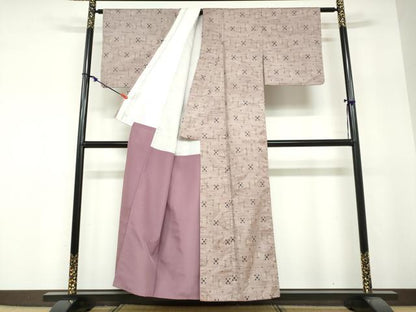 平和屋着物●本場琉球絣　琉球絣文様　正絹　逸品　DABF1330ud