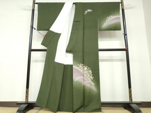 平和屋着物●訪問着　洋花文　暈し染め　金彩　正絹　逸品　DABF1331ud