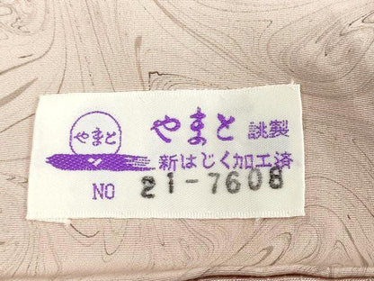 平和屋着物●訪問着　紬地　墨流し舞桜文　やまと誂製　正絹　逸品　DABF1333ud