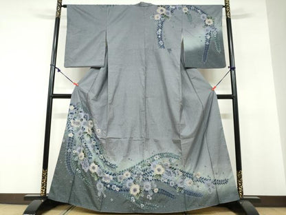 平和屋着物●本場大島紬　訪問着　絞り　辻が花　暈し染め　さが美扱い　正絹　逸品　DABF1334ud