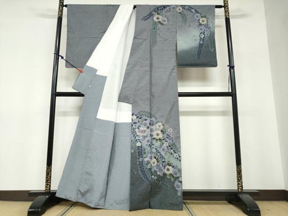 平和屋着物●本場大島紬　訪問着　絞り　辻が花　暈し染め　さが美扱い　正絹　逸品　DABF1334ud