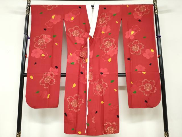 平和屋着物●振袖用長襦袢　袷　舞花文　金彩　正絹　逸品　DABF1338ud