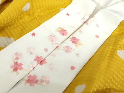 平和屋着物●振袖用長襦袢 袷 ハート 半衿刺繍 正絹 逸品 DABF1339ud